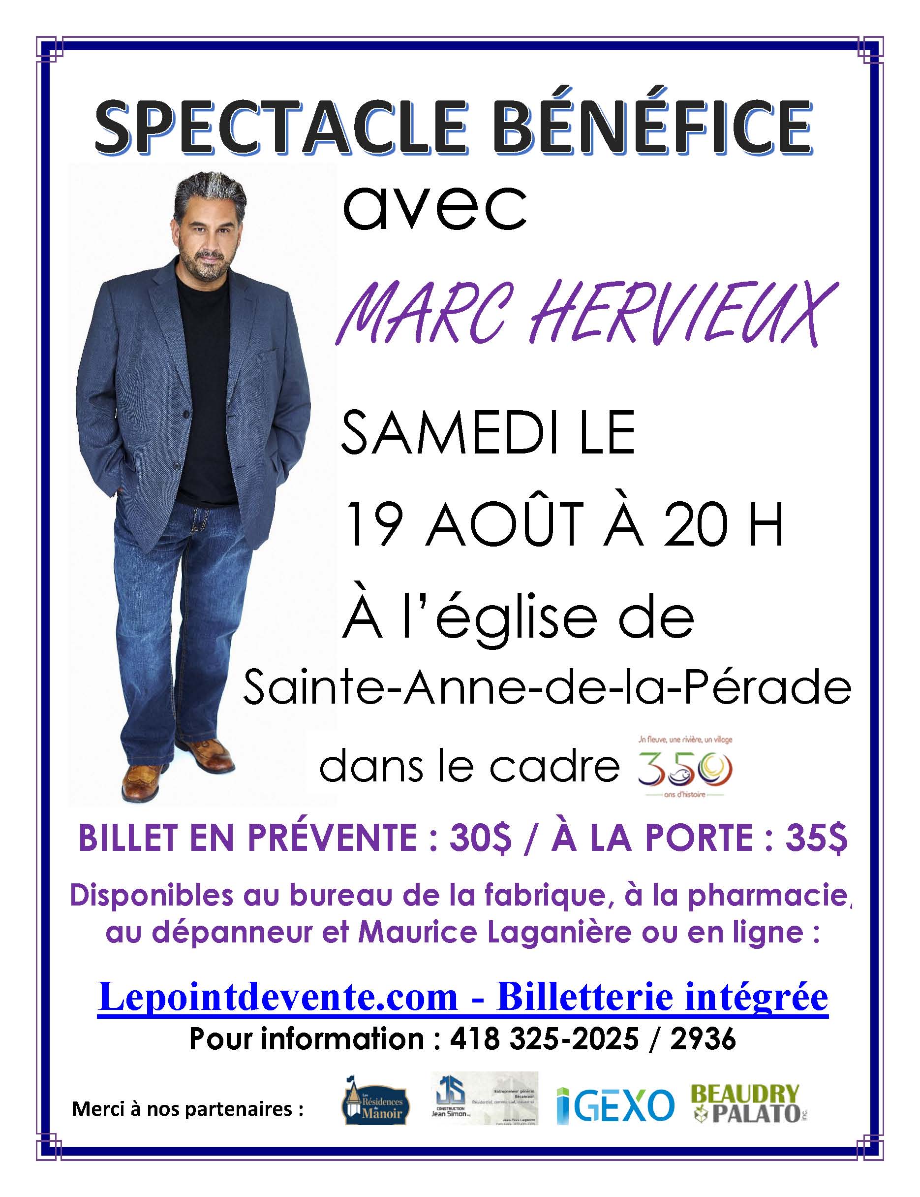 SPECTACLE BÉNÉFICE DE MARC HERVIEUX