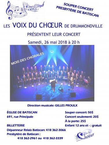 Les voix du choeur de Drummondville en concert