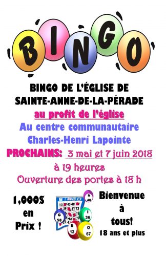 Bingo de l’église de Sainte-Anne-de-la-Pérade