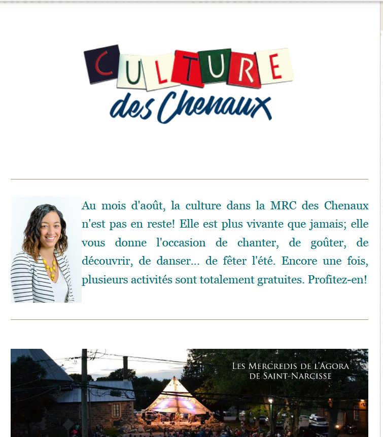 En août, la culture dans la MRC des Chenaux n’est pas en reste!