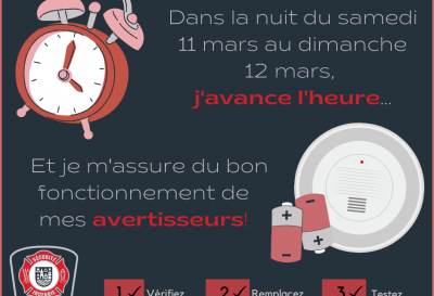 Changement d’heure, il faut aussi vérifier votre avertisseur de fumée!