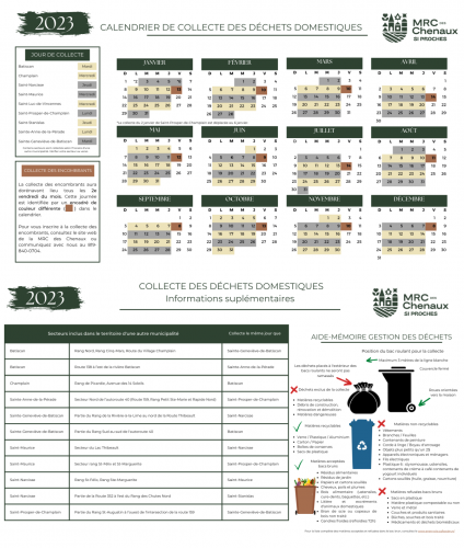 Calendrier de collecte des déchets 2023