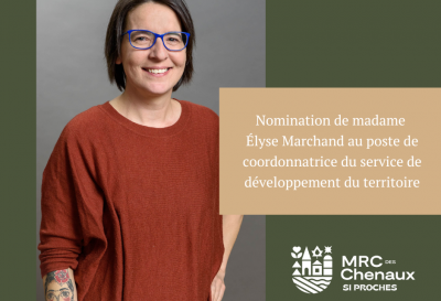 Nomination de madame Élyse Marchand au poste de coordonnatrice du service du développement du territoire