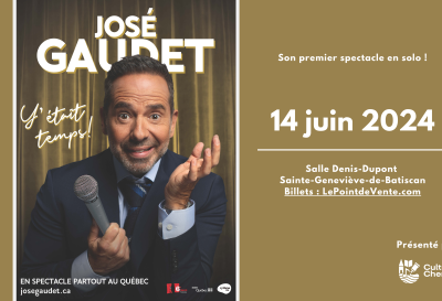 L’humoriste José Gaudet en spectacle à la salle Denis-Dupont