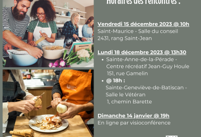 Rencontres de groupe – projet d’activités pour cuisiner en groupe