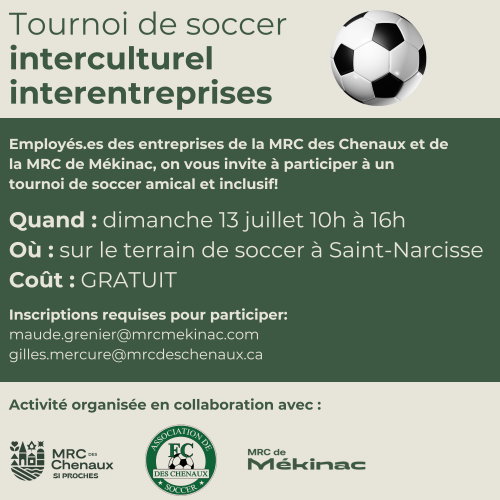 [ACCUEIL ET INTÉGRATION] Tournoi de soccer interculturel – interentreprises (Unis par le ballon)