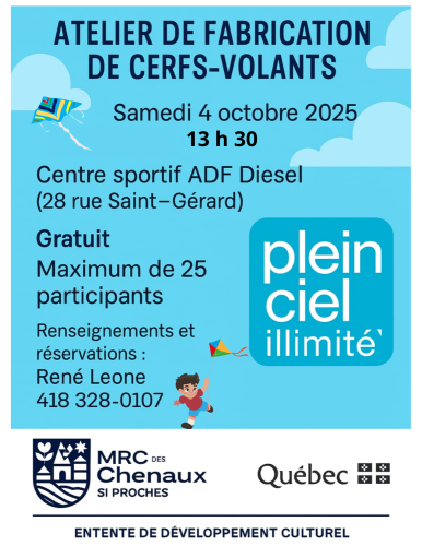 Biblio des Chenaux : atelier de cerfs-volants Biblio des Chenaux : atelier de cerfs-volants
