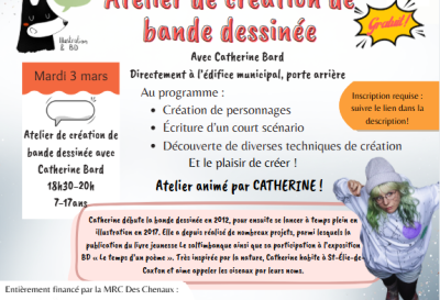 Biblio des Chenaux : Atelier de création de bande dessinée
