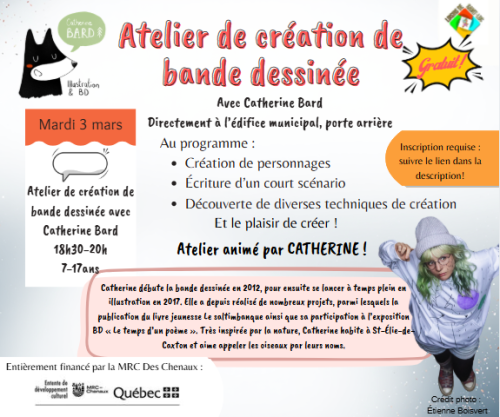 Biblio des Chenaux : Atelier de création de bande dessinée