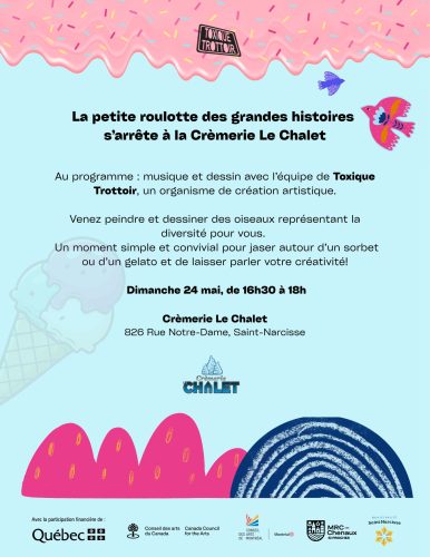 La petite roulotte des grandes histoires s’arrête à Crèmerie Le Chalet