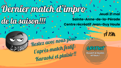 Dernier match de la saison – LPIA