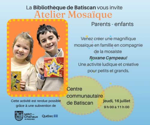 Atelier de mosaïque parents-enfants | Batiscan